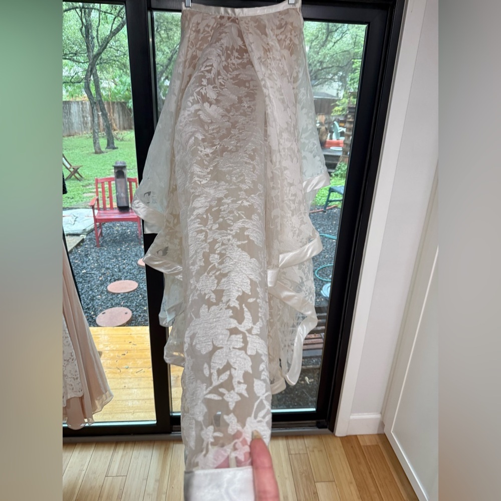 Golden Pearl Embellished Lace Skirt Ivory/Nude Glamorous by Terani Small - Picture 7 of 14